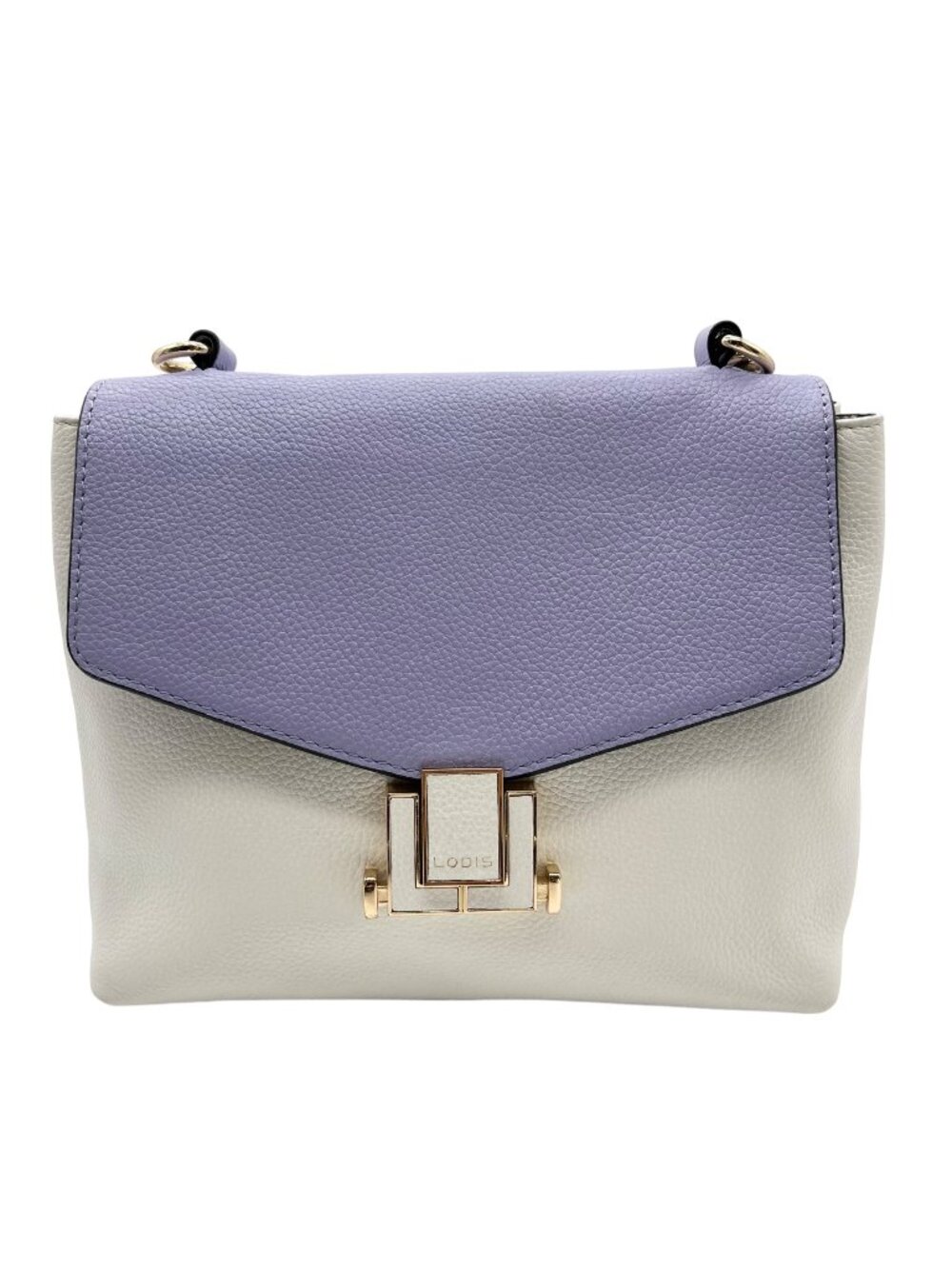 Lodis Periwinkle And White Envelope Crossbody Bag